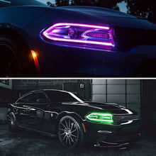 RGB LED Headlights DRL For Dodge Charger 2015-2023 Dual Beam Front Lamps