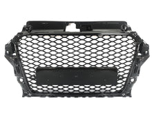 For 2014-2016 Audi A3 8V RS3 Style Front Grille (Gloss Black Frame + Honeycomb)