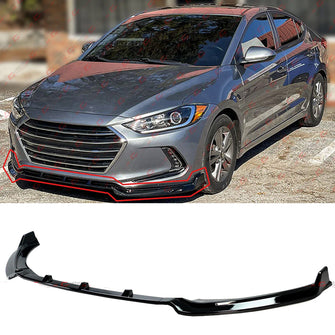 For 2017-2018 Hyundai Elantra Sedan Gloss Black Front Bumper Lip Splitter