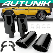 8pcs Quad Exhaust Tips Black For Mercedes G-Class W463 W464 G500 G550 G63 G65 2002-2024
