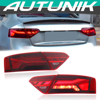 RS Style LED Sequential Tail Lights Rear Lamps Assembly for Audi A5 08-16