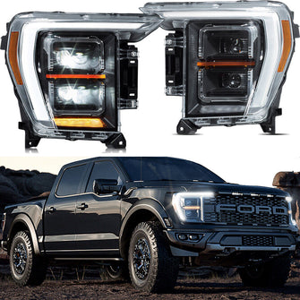 FULL LED Projector Headlights For 2021 2022 2023 Ford F150 F-150 Headlamps