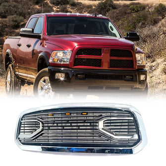 Grille Front Bumper Upper Mesh Grill Chrome for Dodge Ram 2500-3500 2010-2019