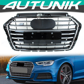 Chrome Front Grille for Audi A3 8V S3 2017-2020 w/o ACC fg286