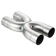 Universal Dual Crossover X Pipe Exhaust Tip 12" Length Stainless Steel