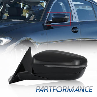 Black Driver Left Side Mirror w/o Blind Spot for BMW G20 320i 330i 330e 2019-2022