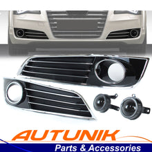 Chrome/Black Fog Light Cover Grille Trim w/ ACC Dummy Cap for 2011-2014 Audi A8 D4