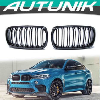 Gloss Black Front Kidney Grille For 14-18 BMW X5 F15 X6 F16