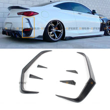 For 2017-2022 Infiniti Q60 Carbon Fiber Rear Bumper Side Vent C Blade Trim Canard