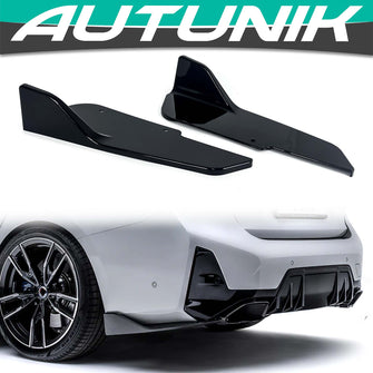 Gloss Black Rear Bumper Side Splitters For 2021-2022 BMW G22 4 Series 430i & G82 M4 – ABS Body Kit