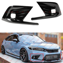 For 2022-2024 Honda Civic Aero Fin Style Gloss Black Fog Light Lamp Bezel Add-On Cover