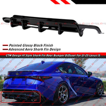 For 2021-2025 Lexus IS300 IS350 CTM Design V1 Gloss Black Rear Bumper Diffuser