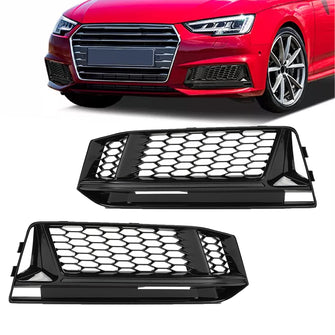 RS5 Style Fog Light Grill Bezel Cover For 2016-2018 Audi A4 B9 S-line/S4 B9