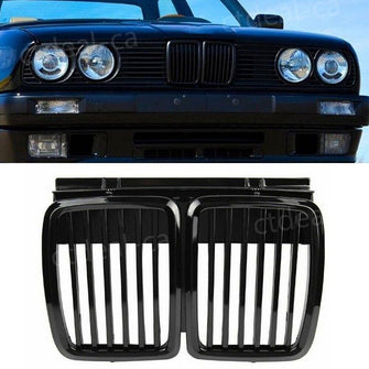 Gloss Black Front Kidney Grille Grill For BMW 3 Series E30 318i 325i 1982-1994