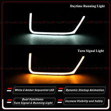For 2024-2026 Mustang Dark Horse Coupe Gloss Black Front Bumper Sequential LED DRL Fog Light Cover