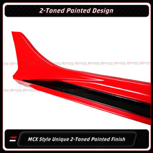 For 2022-2026 Honda Civic Sedan & Hatchback Rallye Red Black 2 Tone Side Skirt Extension