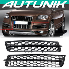 2x Black Front Fog Light Grill Cover For Audi Q7 Non-Sline 2010-2015