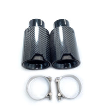 2x Carbon Fiber Exhaust Muffler Tips Tail Pipe fit for BMW 63mm In 93MM Out