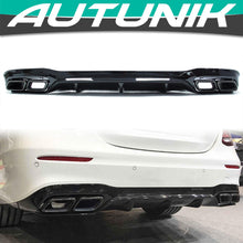 E63 Style Rear Diffuser + Black Exhaust Tips For Mercedes W213 Sedan AMG Pack 2016-2020 di33