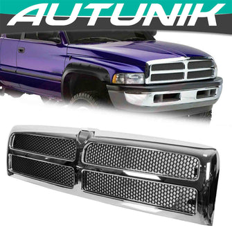 Chrome Front Bumper Grille Grill for Dodge Ram 1500 2500 3500 1994-2002