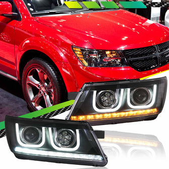 For Dodge Journey 2014-2019 LED Headlight Assembly Headlamps DRL