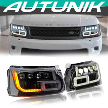 Pair LED Headlight Assembly Front Lamps For Land Rover Range Rover Sport 2010-2013