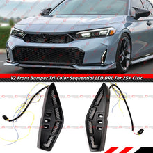 For 2025-2026 Honda Civic V2 Front Bumper Sequential DRL Daytime Running LED Light