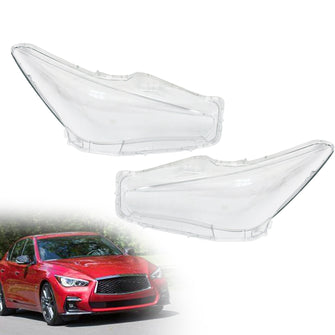 Left & Right Headlight Lens Shell Covers for Infiniti Q50 2014–2021 Front Shell