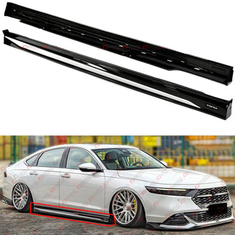 For 2023-2025 Honda Accord Yofer Side Skirt Extension Black + Pearl White Trim