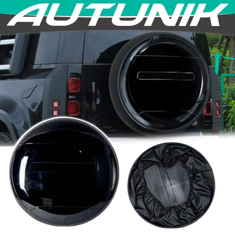 Gloss Black Rear Spare Tire Cover For Land Rover Defender 2020-2023 Wheel Cover