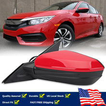 3Pin Red Left Side Mirror For Honda Civic Sedan 2016-2021 LX DX Driver 3Pin Manual Folding