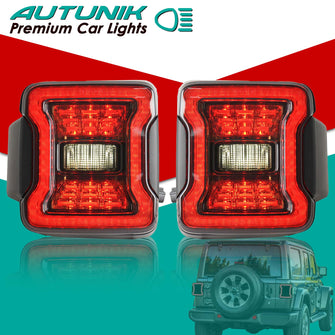 Black Tail Lights Rear Brake Turn Signal LED Lamps For 2018-2024 Jeep Wrangler JL