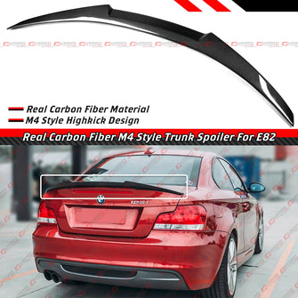 For 2007-2013 BMW E82 125i 135i 1M M4 Style Real Carbon Fiber Trunk Spoiler Wing
