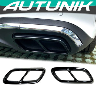 For 2022-2023 Mercedes Benz C-Class W206 Black Rear Exhaust Pipe Cover Trims