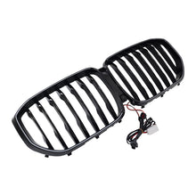 For 2019-2023 BMW X5 G05 Gloss Black Front Grille Grill Mesh w/ LED Lights