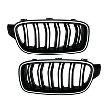 Gloss Black Front Kidney Grille Upper Radiator w/ LED Lights For 2013-2018 BMW 3 Series F30 320i 328i 335i Sedan