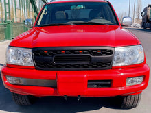 Black Front Bumper Upper Grille w/ LED Light Fit For 1998-2006 Toyota Land Crusier LC100