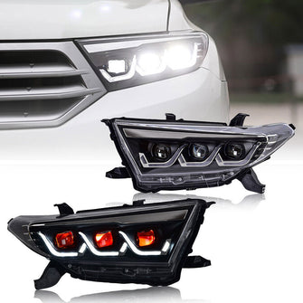 Red Demon Eye LED Headlights For Toyota Highlander 2012-2014 Front Lamp Assembly