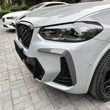 Carbon Black Front Bumper Side Air Vent Trim For BMW X3 X4 G01 G02 M Sport 2022-2023