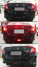 Rear Bumper Diffuser+LED 3rd Brake Light For 2016-2021 Honda Civic 4dr Sedan