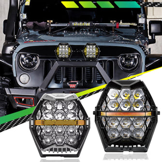 7inch LED Work Pods Light Spot Headlights for Jeep Wrangler Offroad Driving