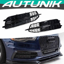 Honeycomb Front Bumper Fog Light Grille Cover For 2012-2015 Audi A6 C7 S Line S6