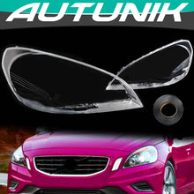 A Pair Front Headlight Headlamp Lens + Sealant Glue For Volvo S60 V60 2011-2013
