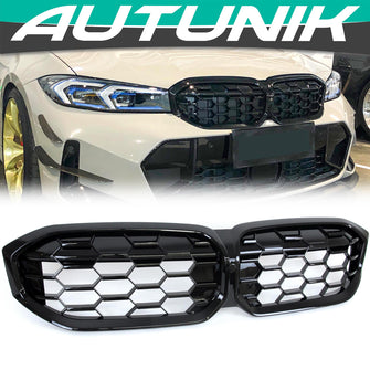 Gloss Black Front Kidney Grille For BMW G20 3-Series 330i M340i 2023 2024