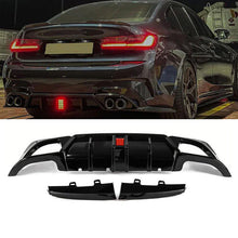 Gloss Black Rear Diffuser w/ Light For BMW 3 Series G20 330i M340i M-Sport 2019-2022