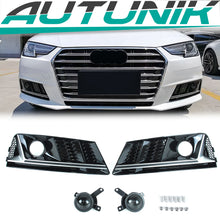 Chrome/Black Fog Light Cover Grille for Audi A4 B9 Non-Sline 2017 2018 2019