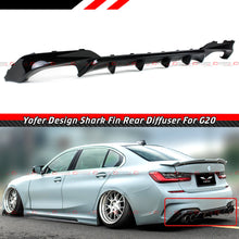 For 2019-2022 BMW G20 330i M340i M Sport Yofer Gloss Black Quad Exhaust Rear Diffuser