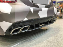 C63S Style Rear Diffuser + Silver Exhaust Tips For Mercedes W205 Sedan C250 C300 C43 AMG Pack di62