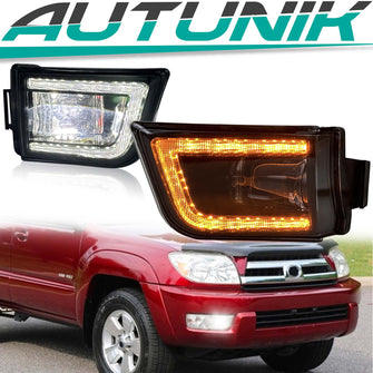 For 2003-2005 Toyota 4Runner LED Fog Lights Front Bumper Lamps with DRL+Wiring