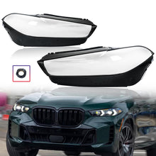 For 2024-2026 BMW X5 G05 X6 G06 LCI Front Headlight Lens Cover Black Clear Left+Right